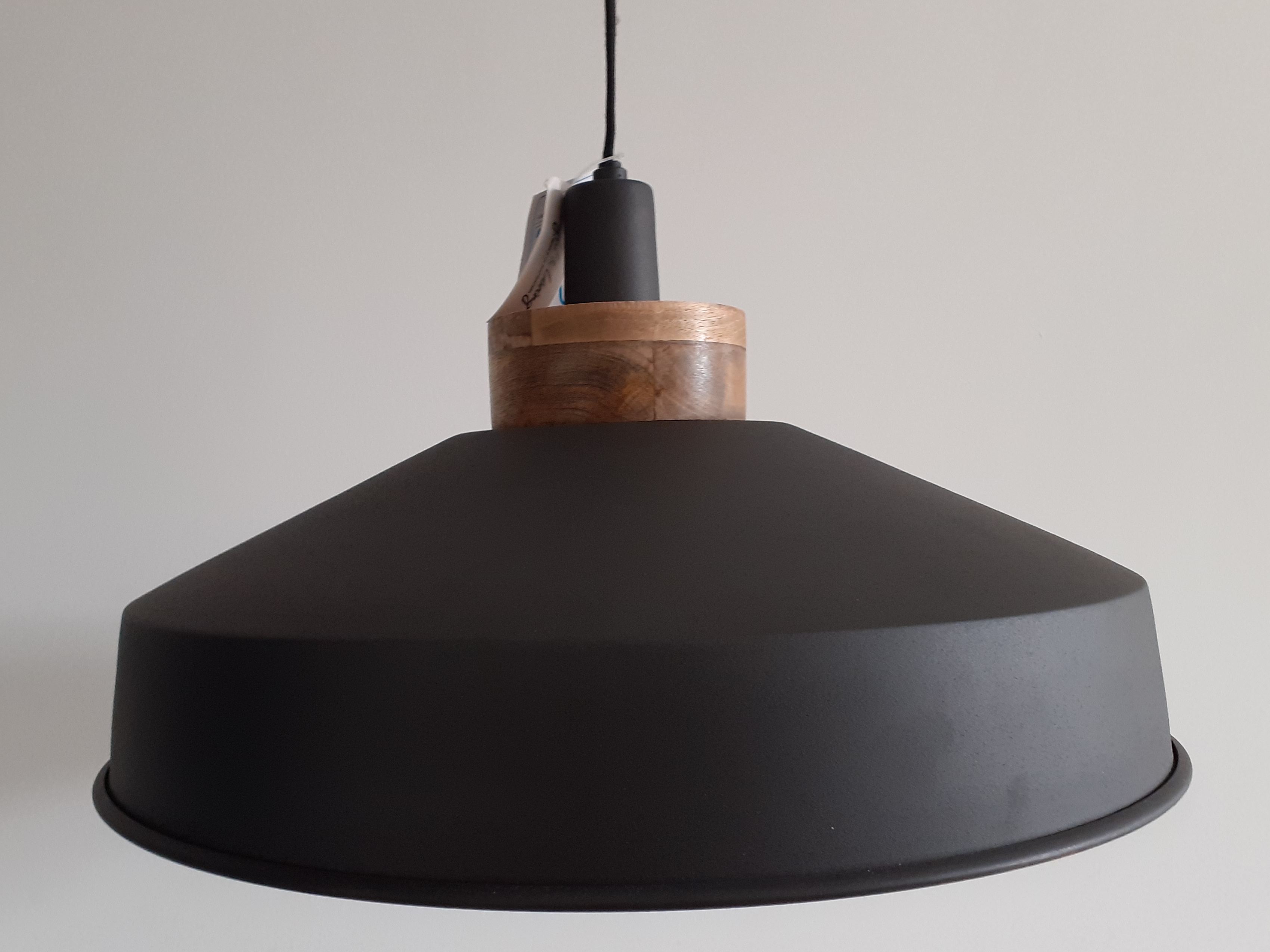 graphite and copper pendant light