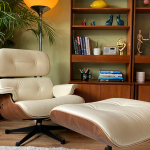 Eames style swivel chair and footstool