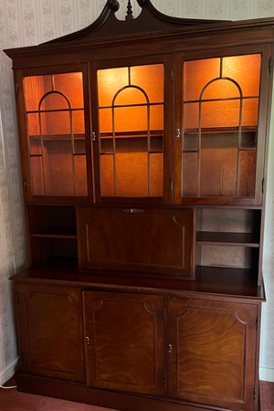 Mahogany ornate display cabinets