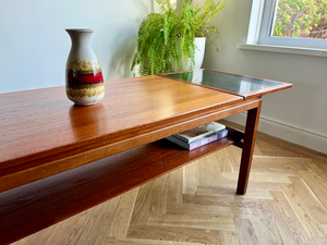 Swedish mid century teak extending coffee table 