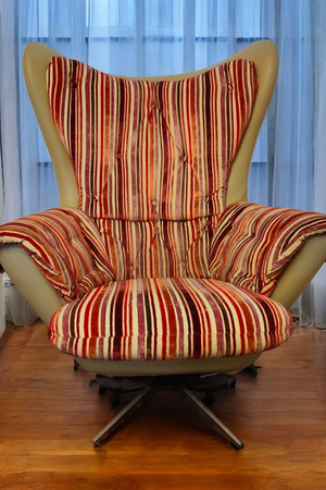 Retro Danish swivel chair and footstool 