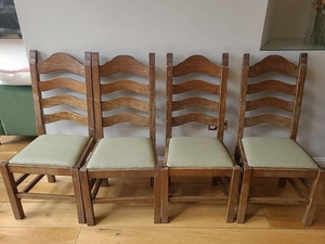 4 x Rustic Oak Dining Chairs 