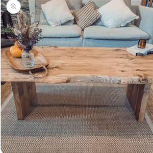 Chunky Coffee Table Solid Rustic Wood