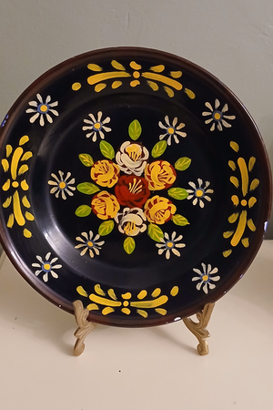 Vintage Handpainted Enamel Tin Plates